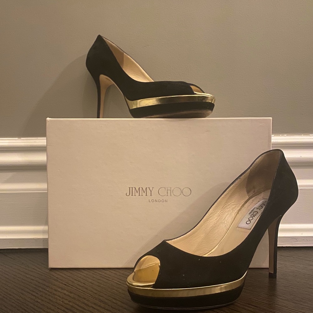 Jimmy Choo black/gold heels